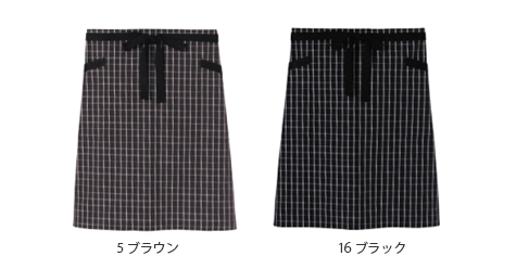 チェック柄ロングエプロン のカラー