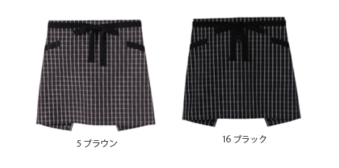 チェック柄ショートエプロン のカラー