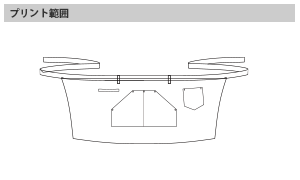 デニムショートエプロンのプリントサイズ
