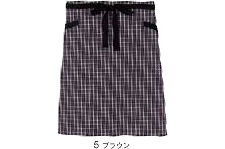 チェック柄ロングエプロン