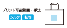 キャンバストート（S）のプリントサイズ