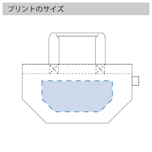 フェアトレードコットンキャンバストート(S)のプリントサイズ