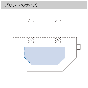 フェアトレードコットンキャンバストート（S)のプリントサイズ