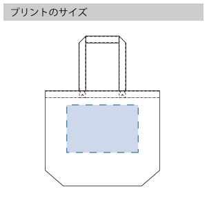 キャンバストート（L）のプリントサイズ