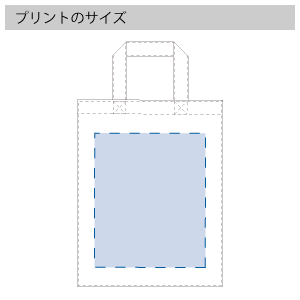  ユーティリティバッグ（M)　のプリントサイズ