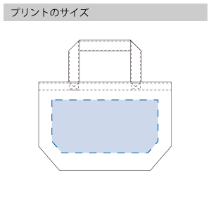 キャンバストート（S）のプリントサイズ