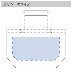 ポリキャンバストート(S) のプリントサイズ