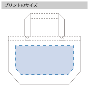 ポリキャンバストート（S）　のプリントサイズ