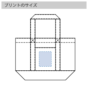ポリキャンバスバイカラートート(L)のプリントサイズ