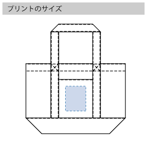 ポリキャンバスバイカラートート（L）のプリントサイズ