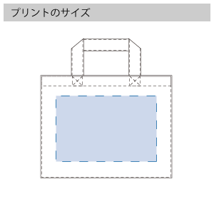 デニムカレッジトート（M）ワイド　のプリントサイズ