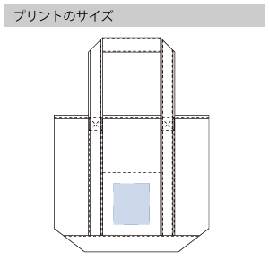 キャンバスバイカラートート(M)のプリントサイズ