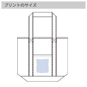 キャンバスバイカラートート（M）のプリントサイズ