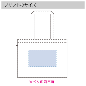 不織布ファスナー付ボックストート（M)のプリントサイズ