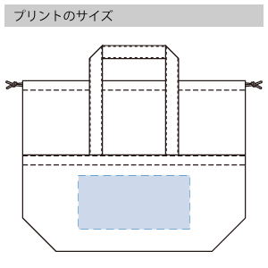 キャンバスピクニック保冷トートのプリントサイズ