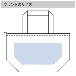 デニム保冷トート(S)のプリントサイズ