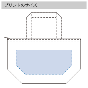 デニム保冷トート（S)のプリントサイズ