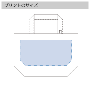 キャンバストート（S）インナーポケット付のプリントサイズ