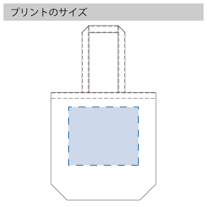 オーガニックコットンキャンバストート（M）のプリントサイズ