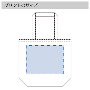オーガニックコットンキャンバストート(L)のプリントサイズ