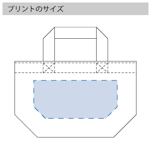 シャンブリックキャンバストート(S) のプリントサイズ
