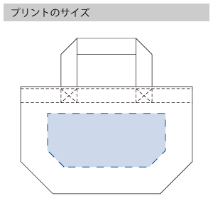 シャンブリックキャンバストート（S）　のプリントサイズ