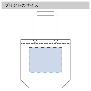 シャンブリックキャンバストート（M）　のプリントサイズ