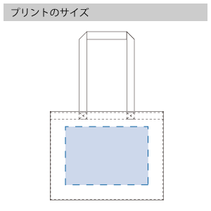 オーガニックコットンボックストートのプリントサイズ