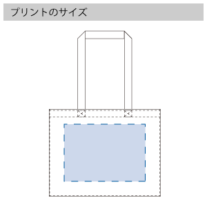 オーガニックコットンキャンバスボックストート　のプリントサイズ