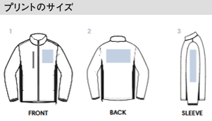ライトジャケットのプリントサイズ