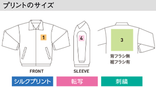 ライトジャケットのプリントサイズ