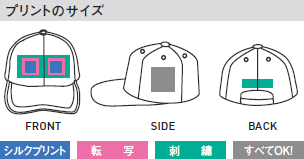 メジャーツイルキャップのプリントサイズ