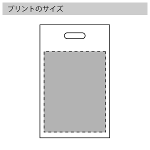 手提げポリ袋のプリントサイズ