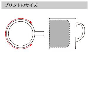 陶器製マグカップのプリントサイズ