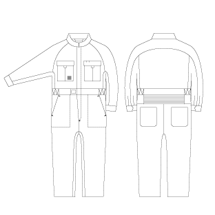 つなぎ服(キッズ)のプリントサイズ