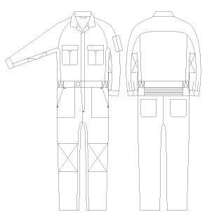 つなぎ服(開襟)のプリントサイズ