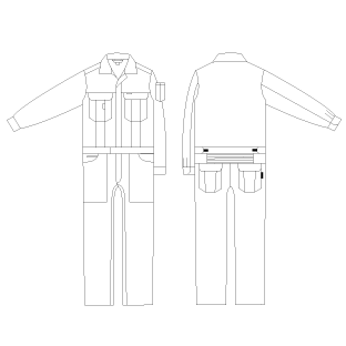 つなぎ服(カモフラ)のプリントサイズ