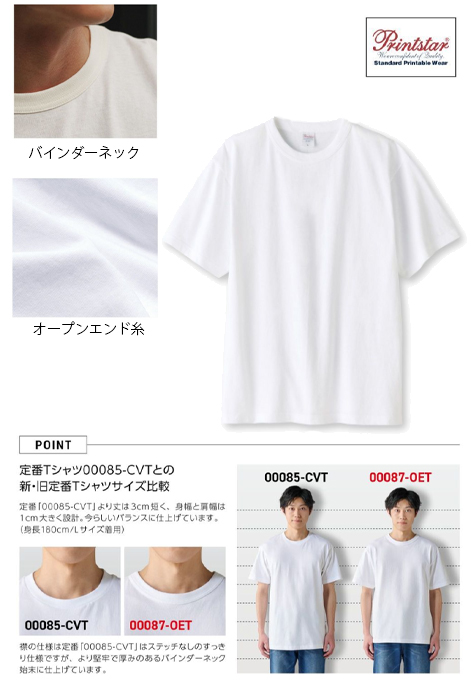 オープンエンドTシャツ