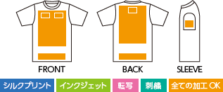 スーパーヘビーTシャツのプリントサイズ