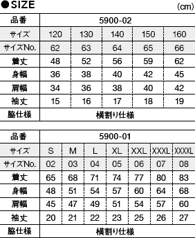 ドライアスレチックTシャツのサイズ