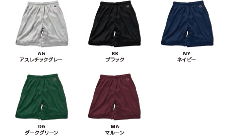 ポリエステルメッシュショーツのカラー