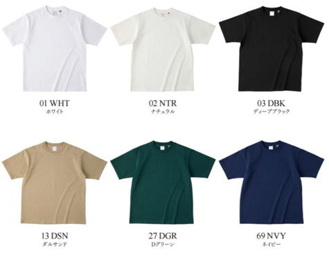 USAコットンTシャツのカラー