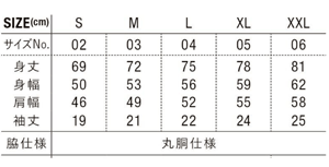 オーセンティックオープンエンドヘヴィーウェイトTシャツのサイズ