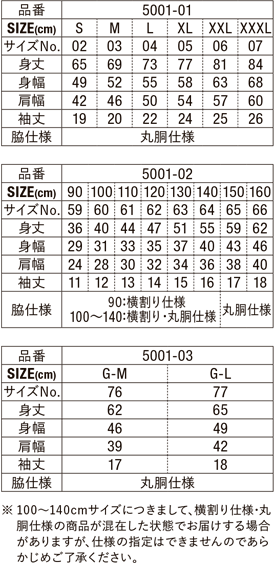ハイクオリティーTシャツのサイズ