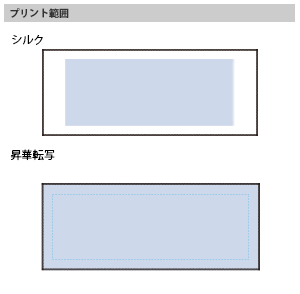 コットンWフェイスハンドタオル(ロング)のプリントサイズ